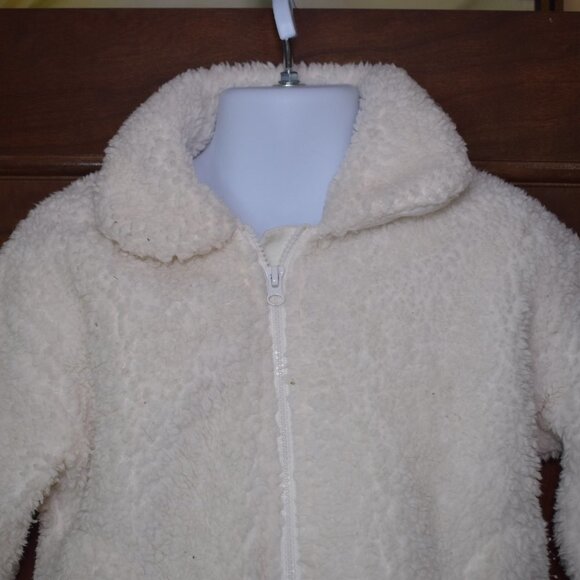 Epic Threads Sweater Jacket Size 4T White Fluffy Zip up Teddy Coat - Picture 3 of 8